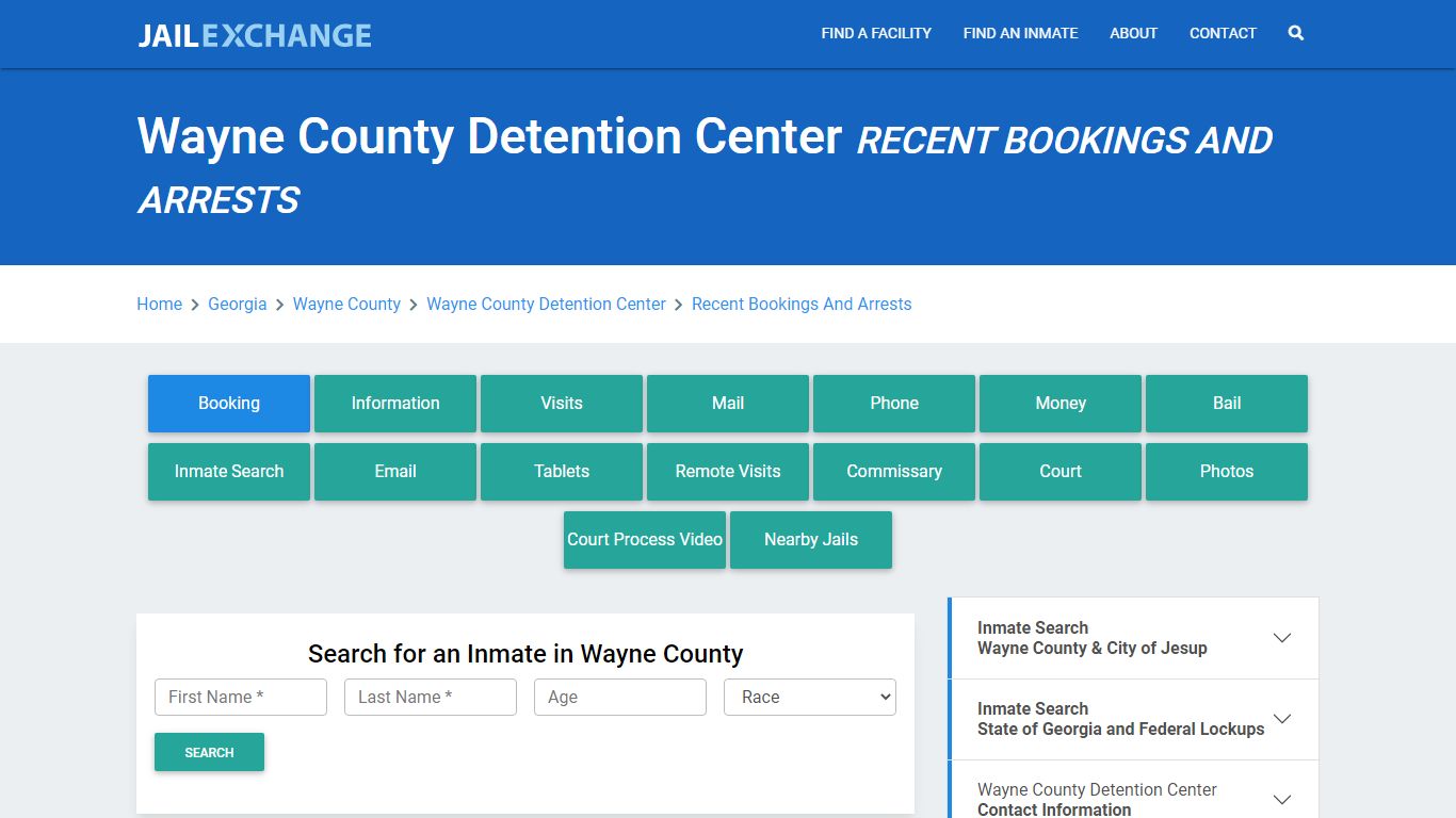 Wayne County Detention Center Recent Bookings And Arrests - Jail Exchange