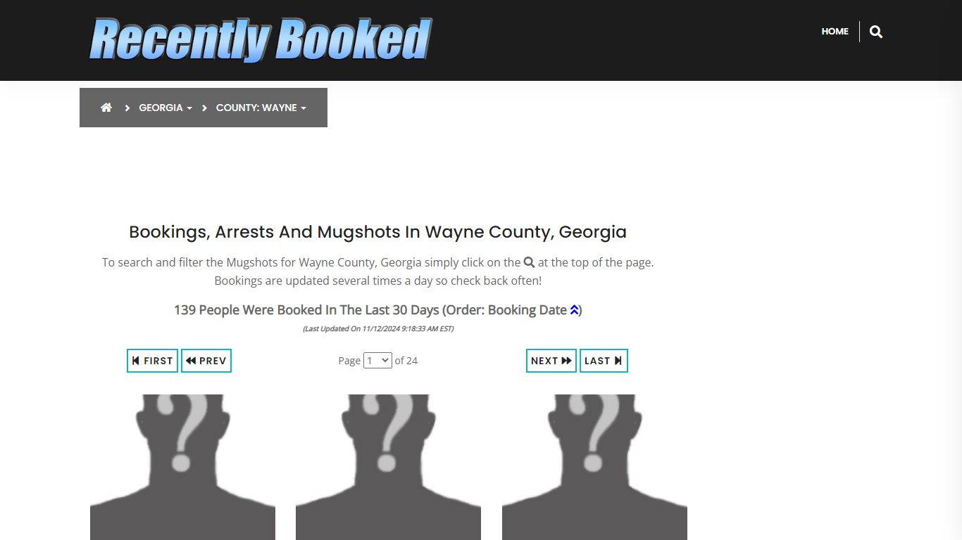 Bookings, Arrests and Mugshots in Wayne County, Georgia - Recently Booked